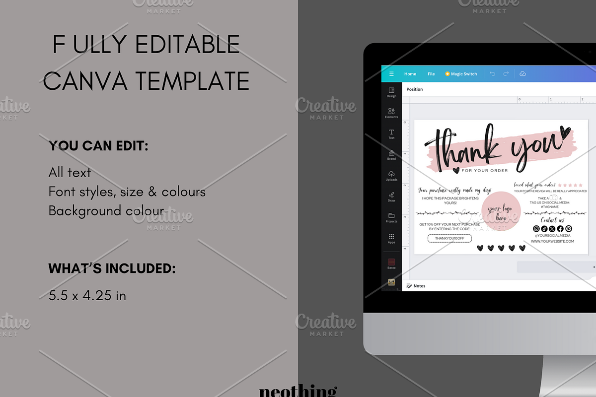 Business Thanks Cards CANVA Template, a Card Template by neothing (Photo 6 of 6)