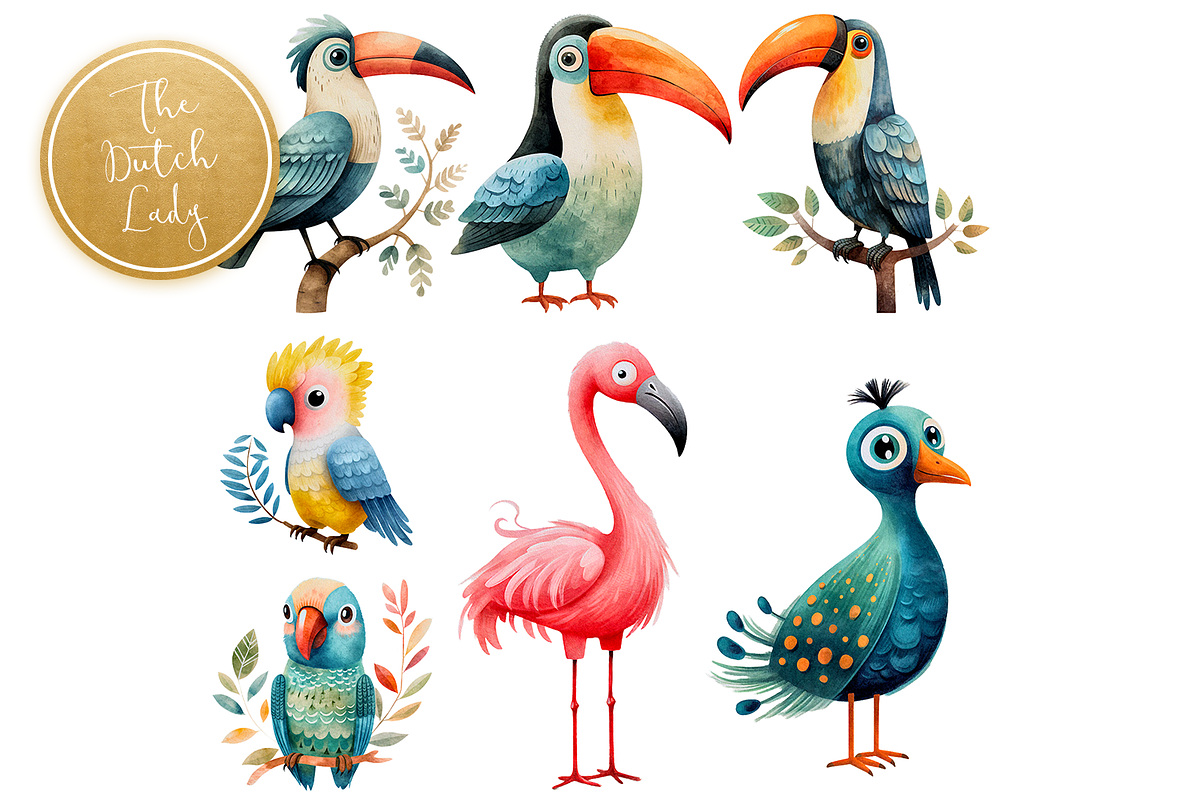 Cute Jungle Clipart Set, an Animal Illustration by The Dutch Lady Designs