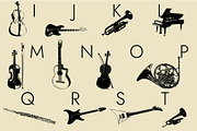 Music Instruments Dingbats Font, a Symbol Font by Minimalartstudio (Thumbnail 2 of 8)