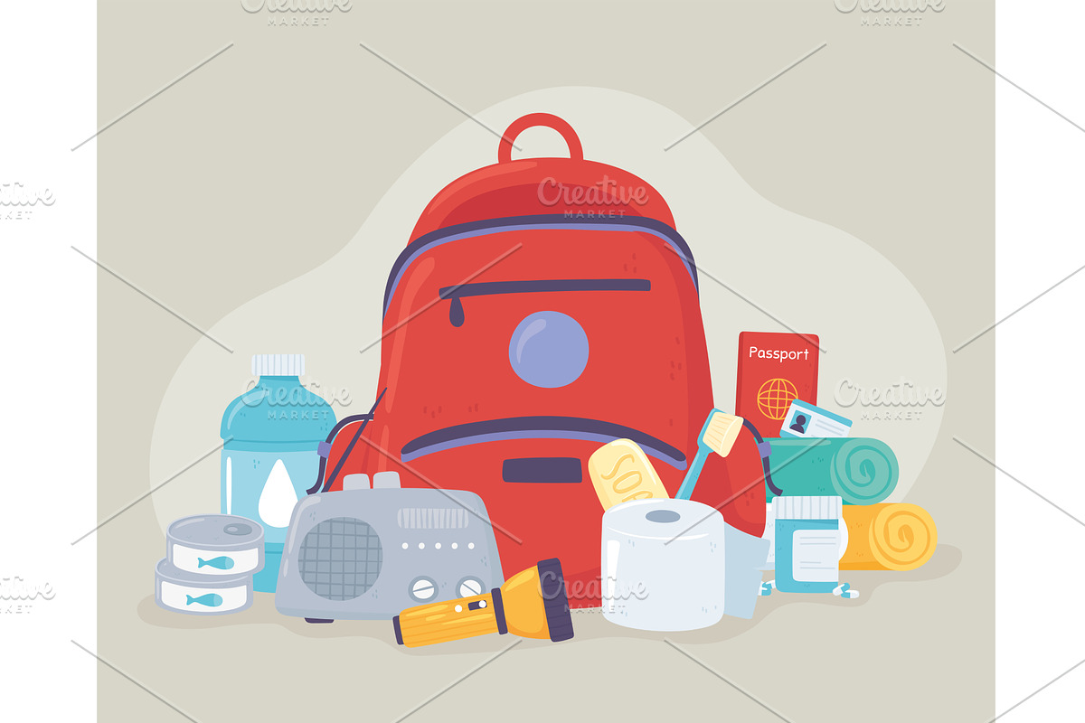 emergency kit banner, a Healthcare Illustration by studiogstock