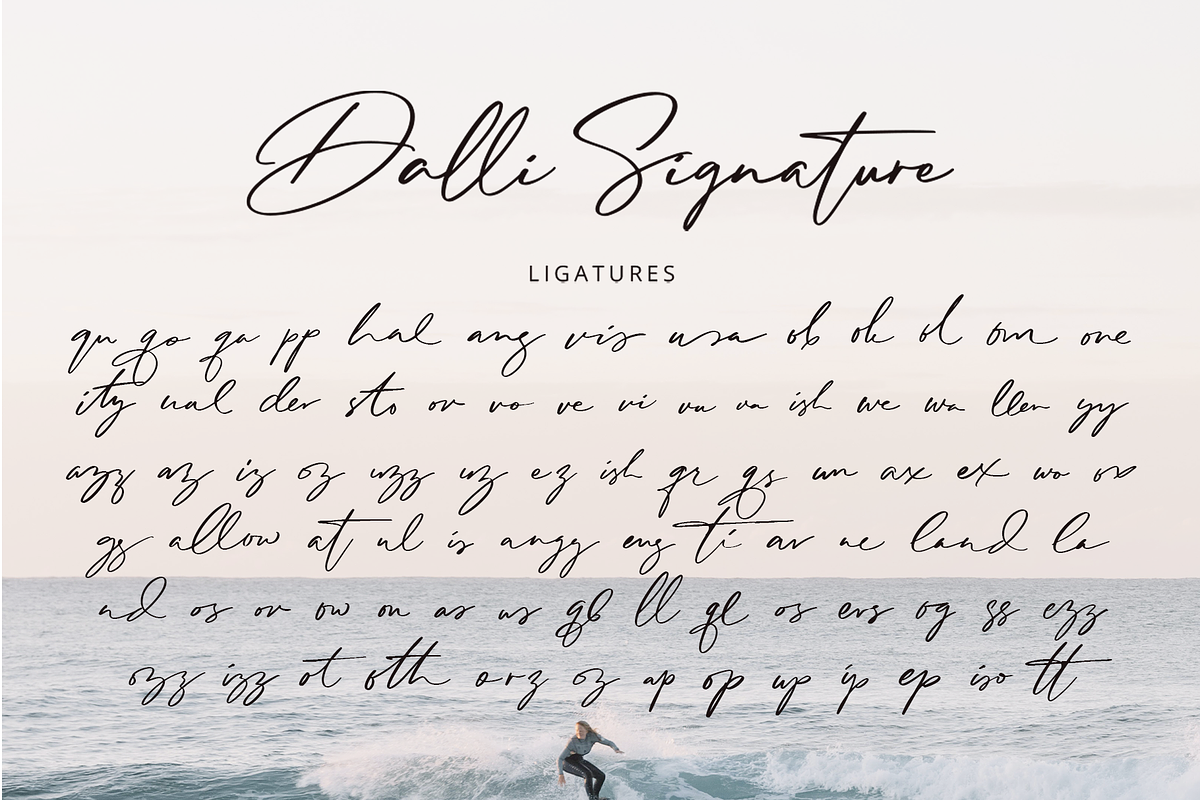 Dalli Signature-Just Signature Font, a Script Font by overlaytemplates (Photo 5 of 6)