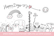 Vector Speech Bubbles Set, a Texture Illustration by FourLeafLover (Thumbnail 9 of 10)