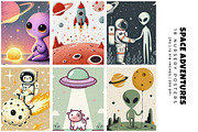 Space Adventures Posters, a Decorative Illustration by Digital Art Creations (Thumbnail 3 of 6)