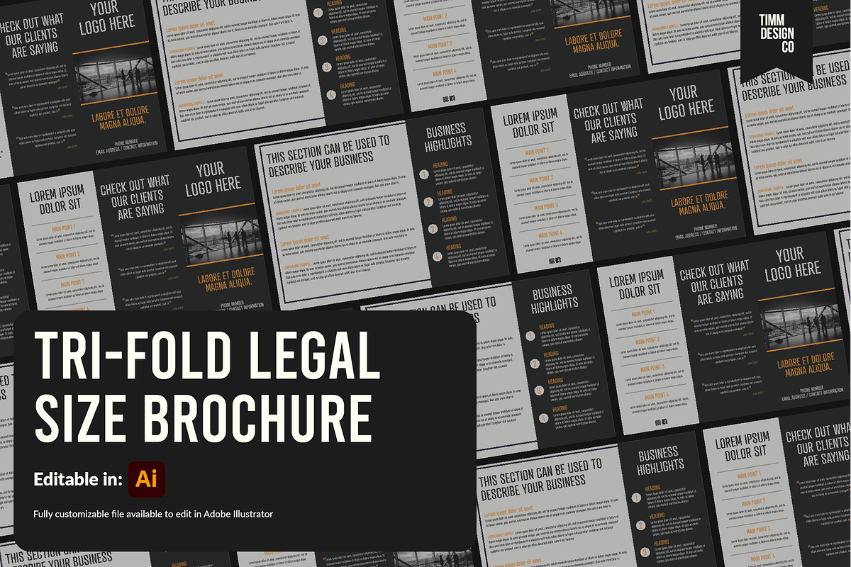 Trifold Legal size Brochure Template, a Templates & Theme by TimmDesign