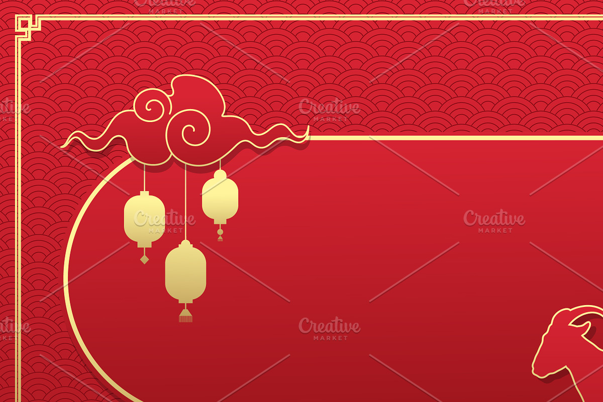 2027 Chinese New Year Template, a Decorative Illustration by PsychocheArt (Photo 2 of 3)
