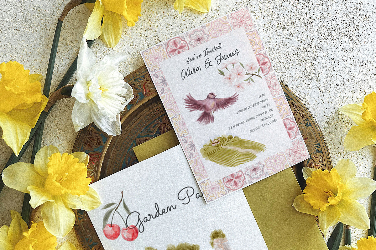 European Spring Garden Watercolor, a Decorative Illustration by Mio Buono (Photo 4 of 13)