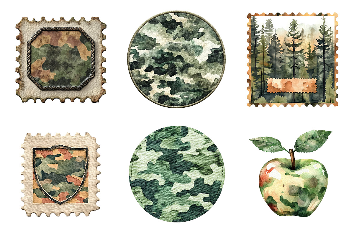 Camo Patches Sublimation PNG Bundle, an Illustration by SinaCreation (Photo 3 of 7)