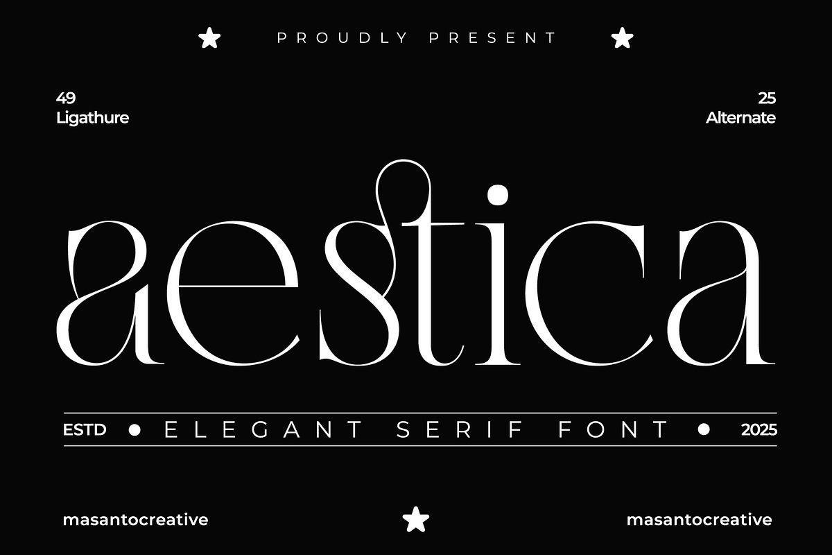 Aestica – Elegant Stylish Serif Font, a Serif Font by kangfont Studio (Photo 1 of 10)