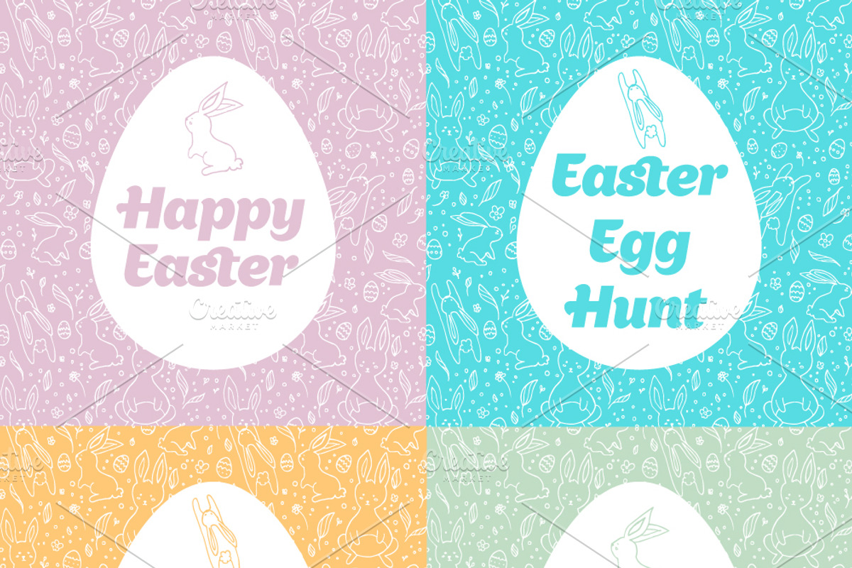 Easter doodle backgroungs bundle, a Pattern Graphic by VioSilent (Photo 2 of 2)