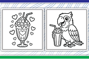 Delicious Milkshakes Coloring Pages, an Illustration by LightExpress (Thumbnail 3 of 5)