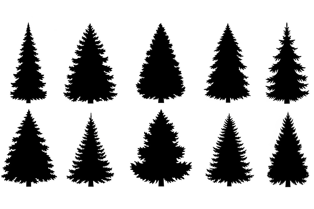 Woodland & Forest Tree Silhouettes B, an Illustration by jahid234 (Photo 4 of 41)