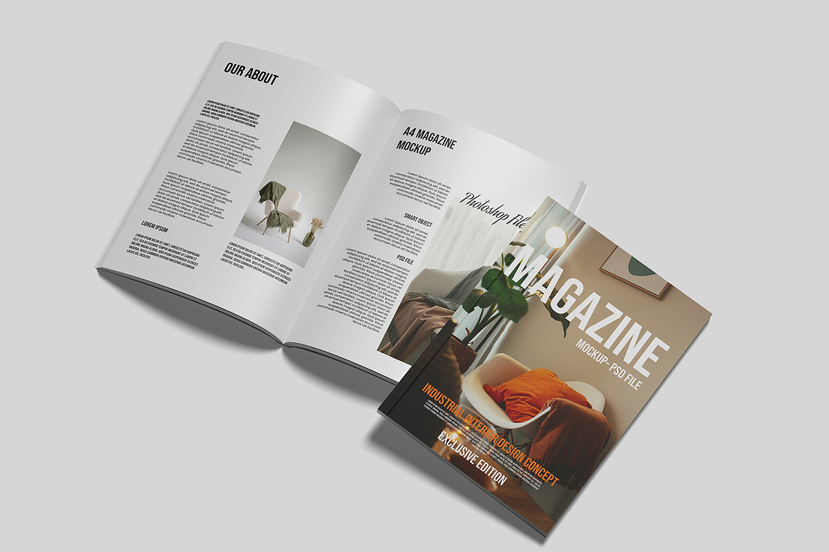A4 Magazine Mockup, a Books & Magazine Mockup by Graphicbars (Photo 7 of 16)