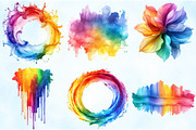 Watercolor Rainbow Paint Splash PNG, an Illustration by Craft Nest (Thumbnail 4 of 9)