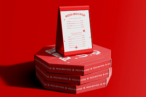 3d Pizza Boxes & Menu Mockup