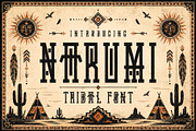 Narumi - Abstract Tribal Display, a Slab Serif Font by HipFonts (Thumbnail 1 of 9)