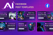 AI Facebook Post Templates, a Social Media Template by Brandify Studio (Thumbnail 1 of 4)
