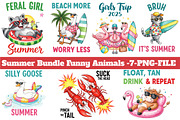 Summer Bundle Funny Animals Sublimat, an Illustration by DreamArtGraphic (Thumbnail 1 of 3)