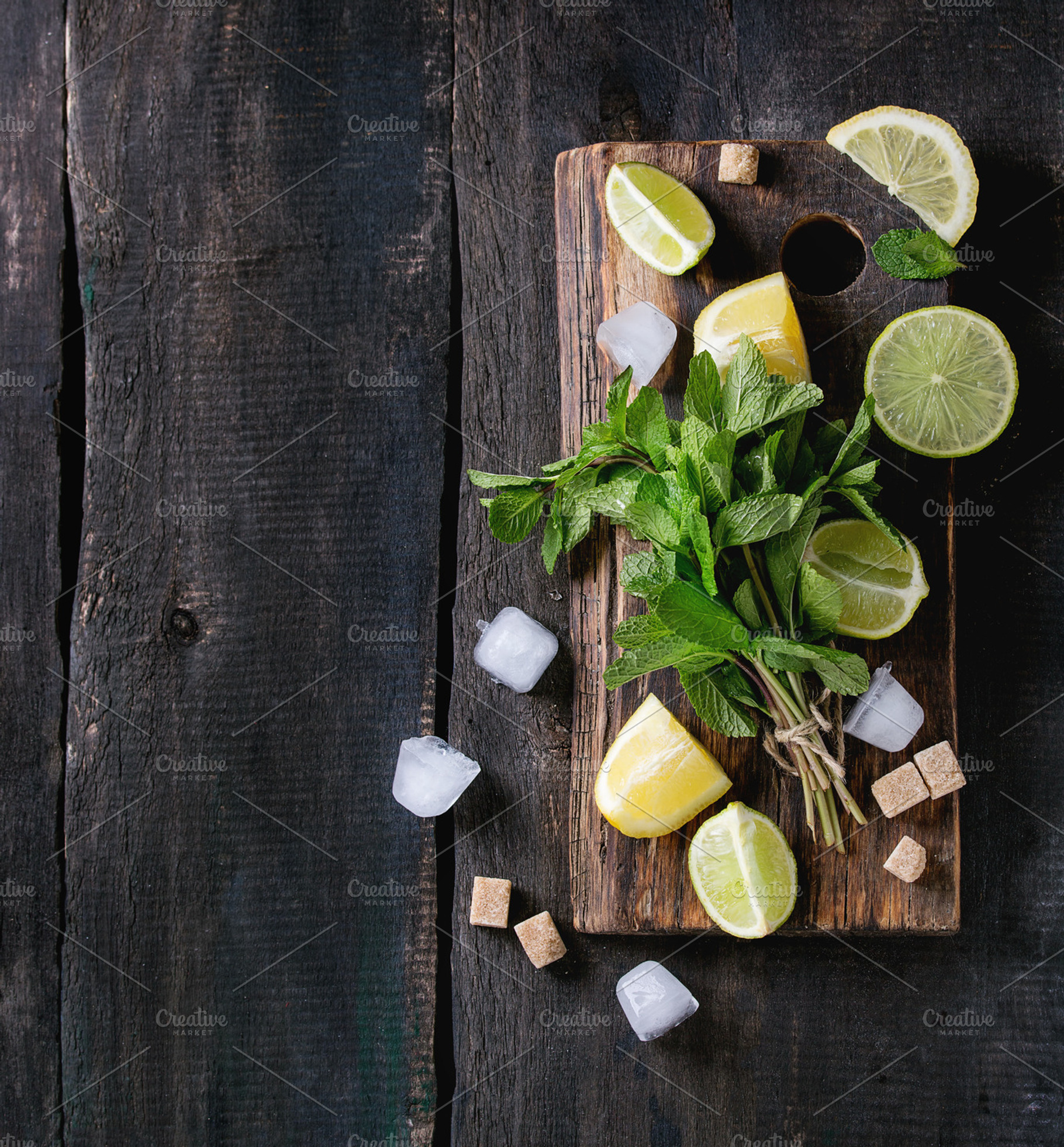 Ingredients for ice green tea stock photo containing tea and ice, a Food & Drink Photo by Natasha Breen