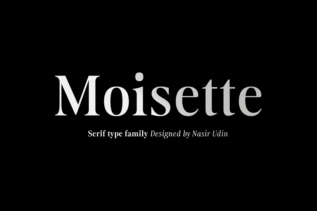 Moisette - 14 Fonts, a Serif Font by Nasir Udin (Photo 1 of 14)
