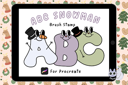 Brush Stamp Christmas retro Alphabet