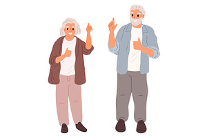 Elderly couple. Old man and woman, a Person Illustration by Vectorbuum