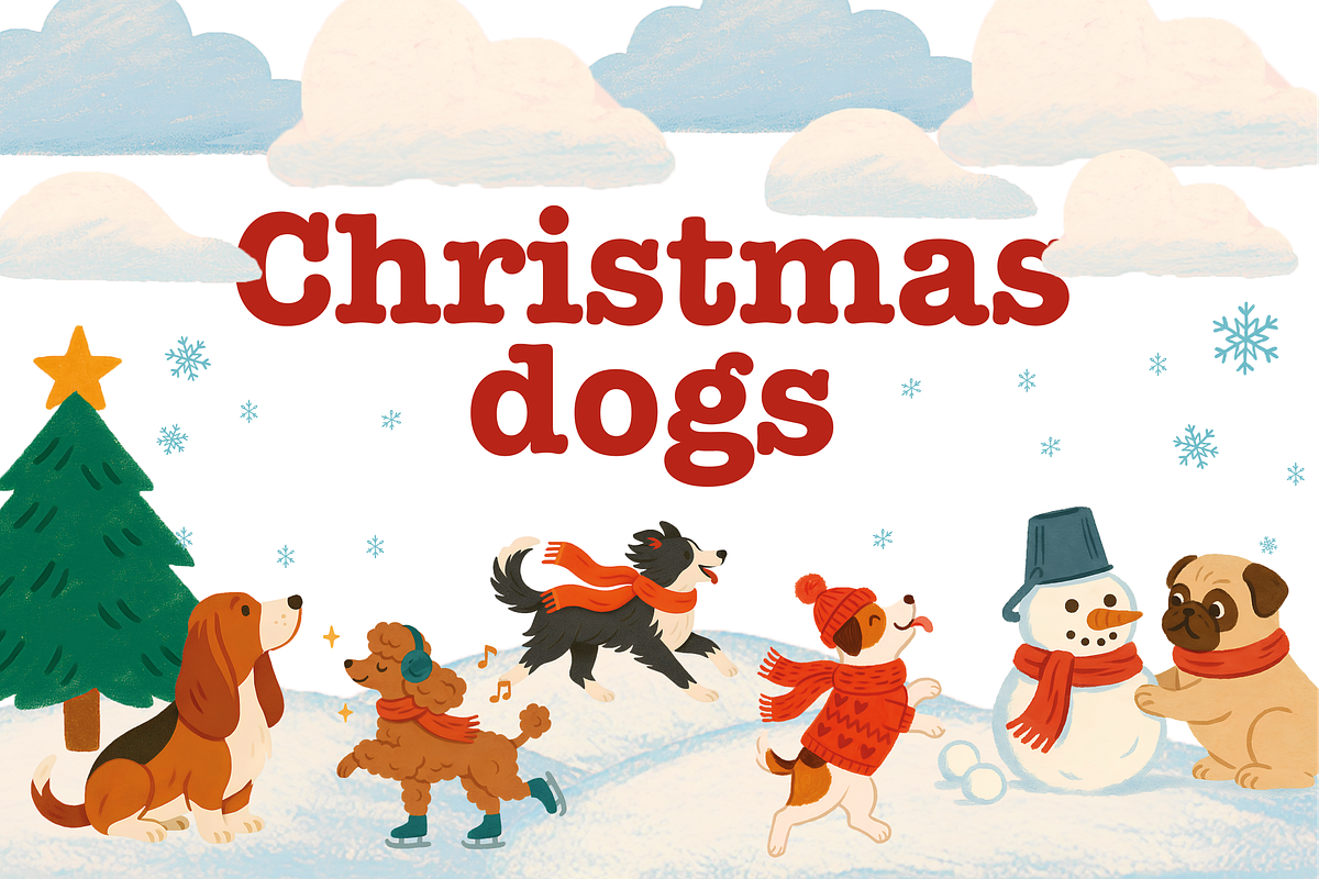 Cozy Winter Dogs Clipart – Hand, an Illustration by Yana_mide (Photo 1 of 16)