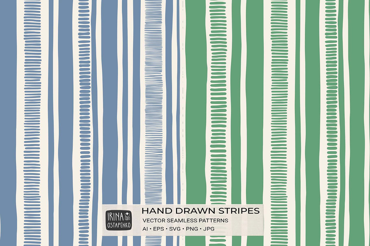Hand Drawn Stripe Vector Patterns, a Pattern Graphic by Irina Ostapenko (Photo 1 of 5)