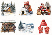 Christmas Scene Clipart, an Illustration by OK Design (Thumbnail 5 of 5)