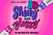 Procreate 3D Shiny Glossy Brush Set, a Brush Add-On by AlwaysBeColoring (Thumbnail 1 of 11)
