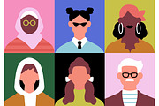 Abstract people face avatars set, a Person Illustration by Good Studio (Thumbnail 9 of 13)