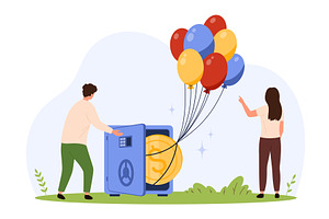 Inflation Impact Safe Deposit, an Object Illustration by Flashvector