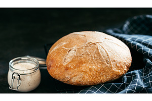 Wheat round sourdough bread, copy, a Food & Drink Photo by Fascinadora
