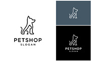 Dog Cat Pet Shop Line Art Logo, a Branding & Logo Template by ika trisiana (Thumbnail 1 of 2)