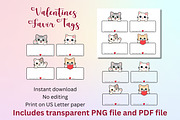 8 Valentine's Cat Favor Tags, a Print Template by Adalin Shop (Thumbnail 4 of 5)