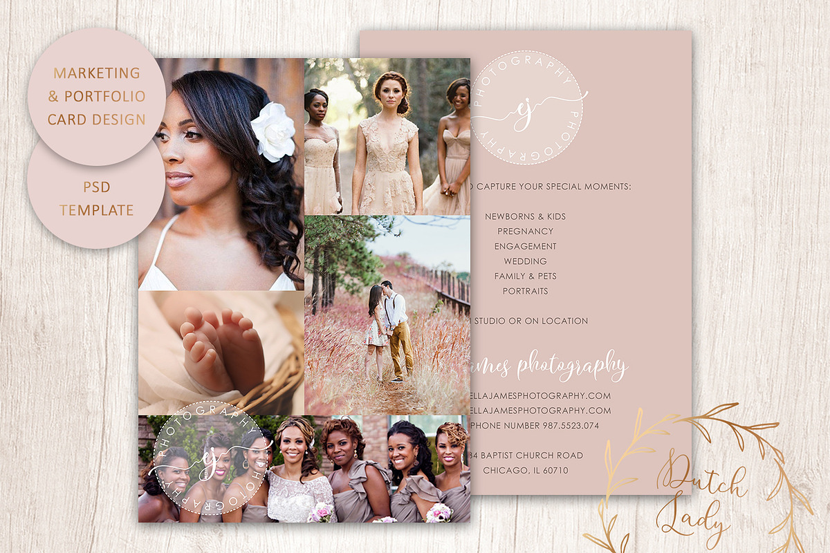 PSD Photo Portfolio Card Template #1, a Card Template by The Dutch Lady ...