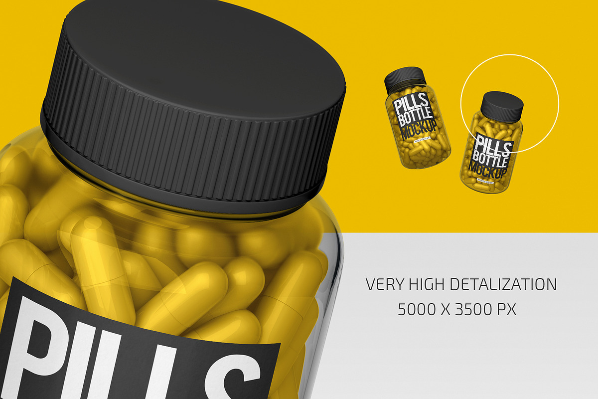 Clear Pills Bottle Mockup Set, a Packaging Mockup by Country4k (Photo 3 of 4)