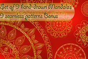 Set of 9 vector mandalas + bonus, a Background Graphic by artabramova (Thumbnail 1 of 5)