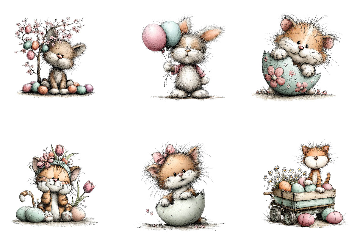 Cute Cat Easter Sublimation, an Illustration by CreationArt (Photo 7 of 7)