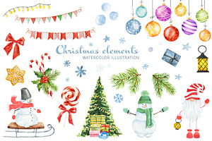Watercolor Christmas illustrations