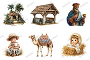 Watercolor Nativity Scene Clipart, an Illustration by designcity5 (Thumbnail 2 of 5)