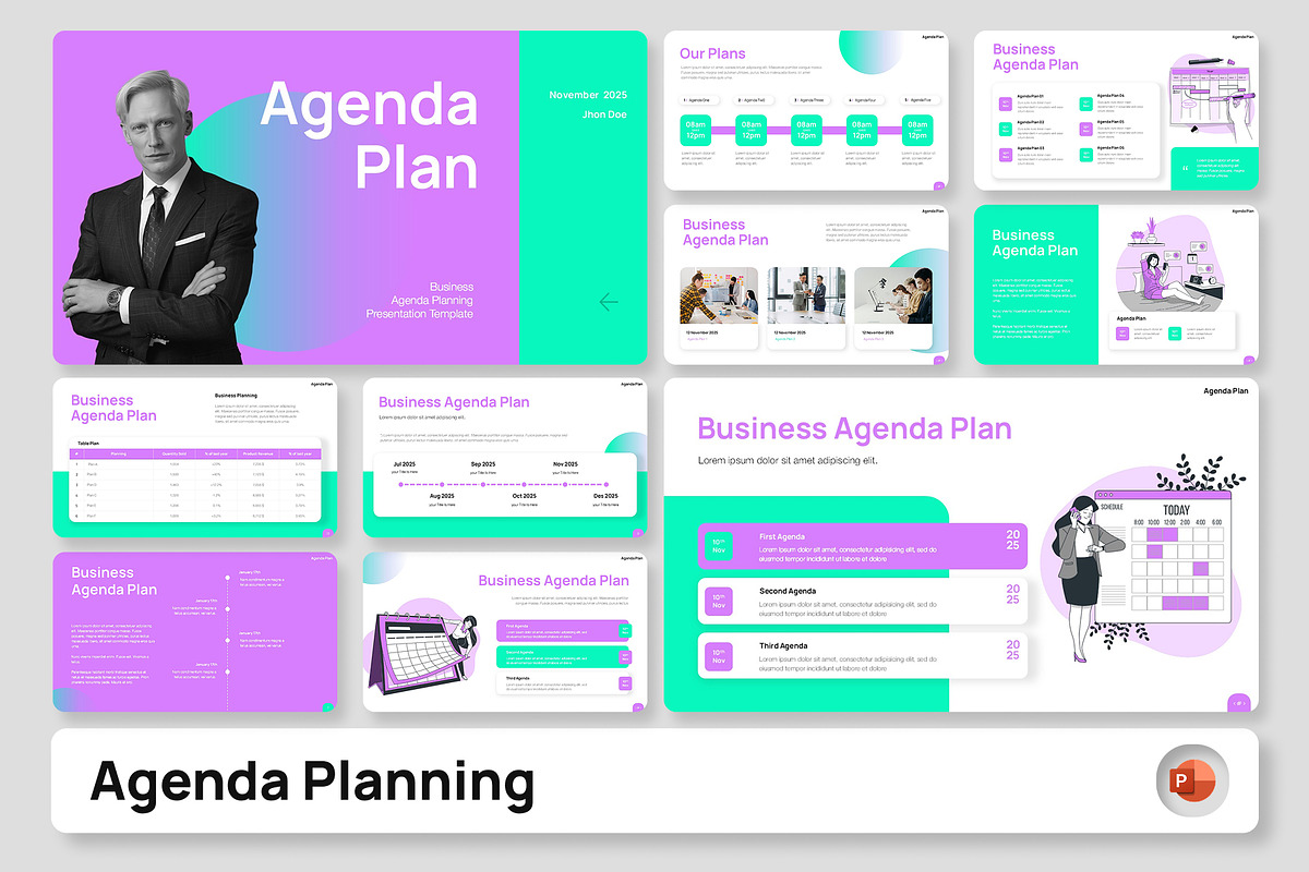 Business Agenda Plan PowerPoint