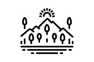 Outdoors countryside black icon, an Outline Icon by Creative priyanka