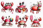 Whimsical Summer Crab Clipart, an Illustration by Craft Nest (Thumbnail 4 of 12)