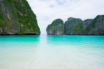beautiful nature scenic landscape famous landmark beach Maya bay, a Nature Photo by Casanowe-studio