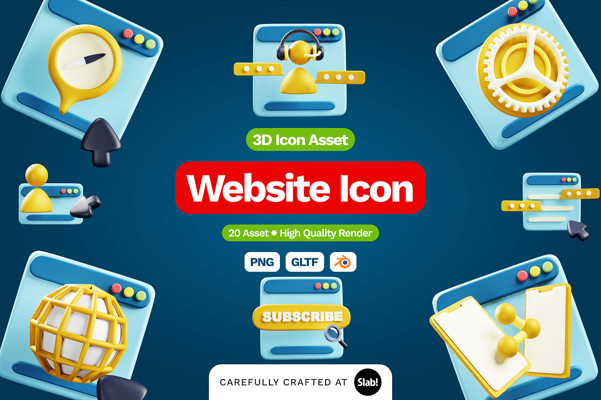 3D Website Icon, an Object 3D Model by SLAB! Design (Photo 1 of 4)