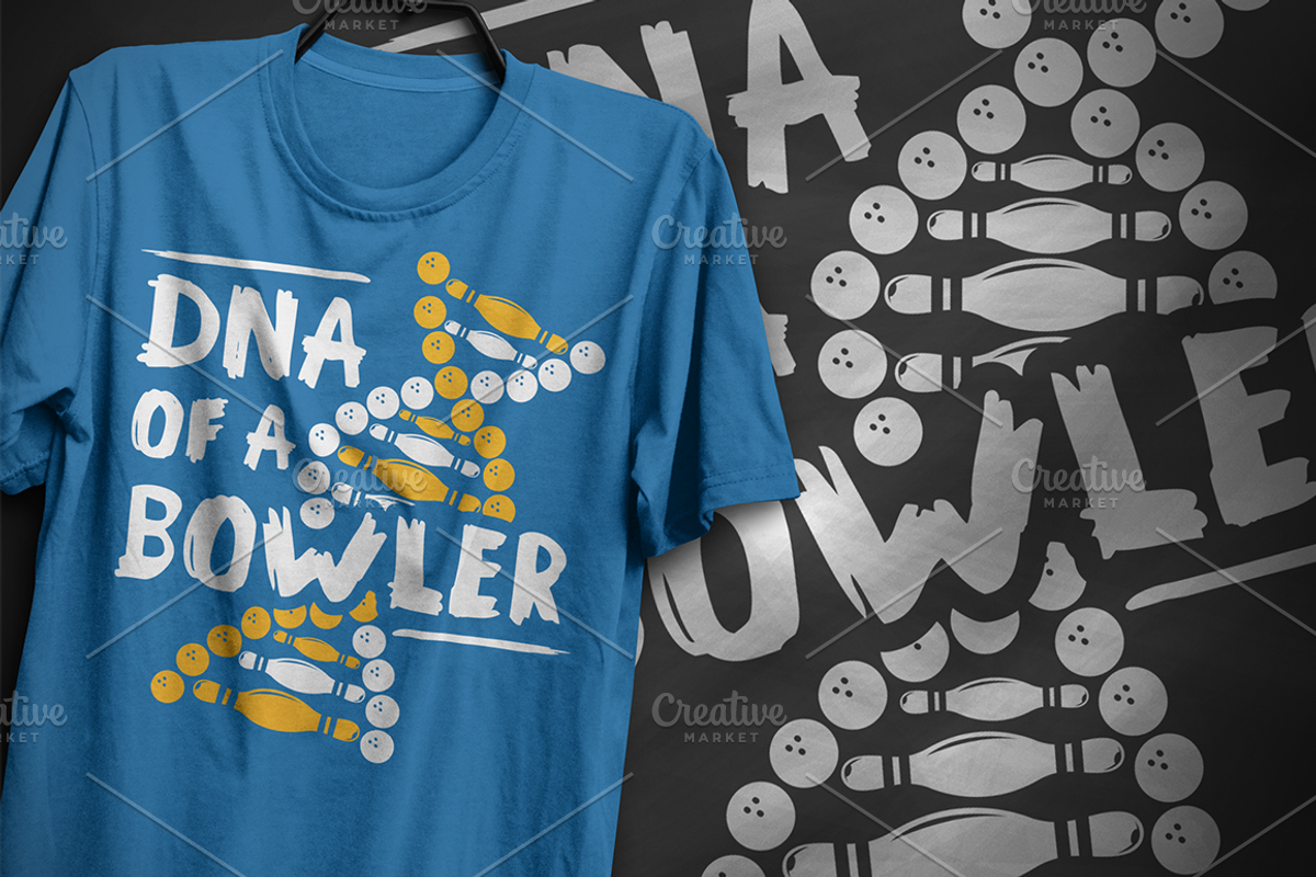 DNA of a bowler #2 - T-Shirt Design, an Illustration by artnook (Photo 6 of 6)