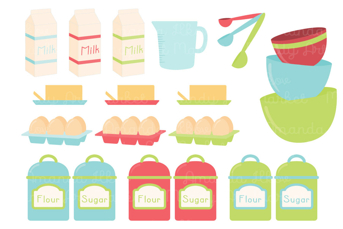 Bright Baking Kitchen Vector Clipart, an Illustration by Amanda Ilkov (Photo 4 of 4)