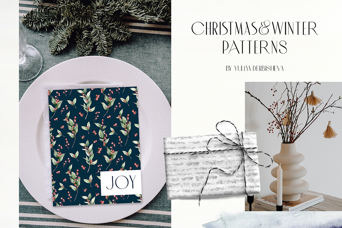 Classic Abstract Christmas patterns, an Animal Illustration by Yuliya Derbisheva (Photo 2 of 9)