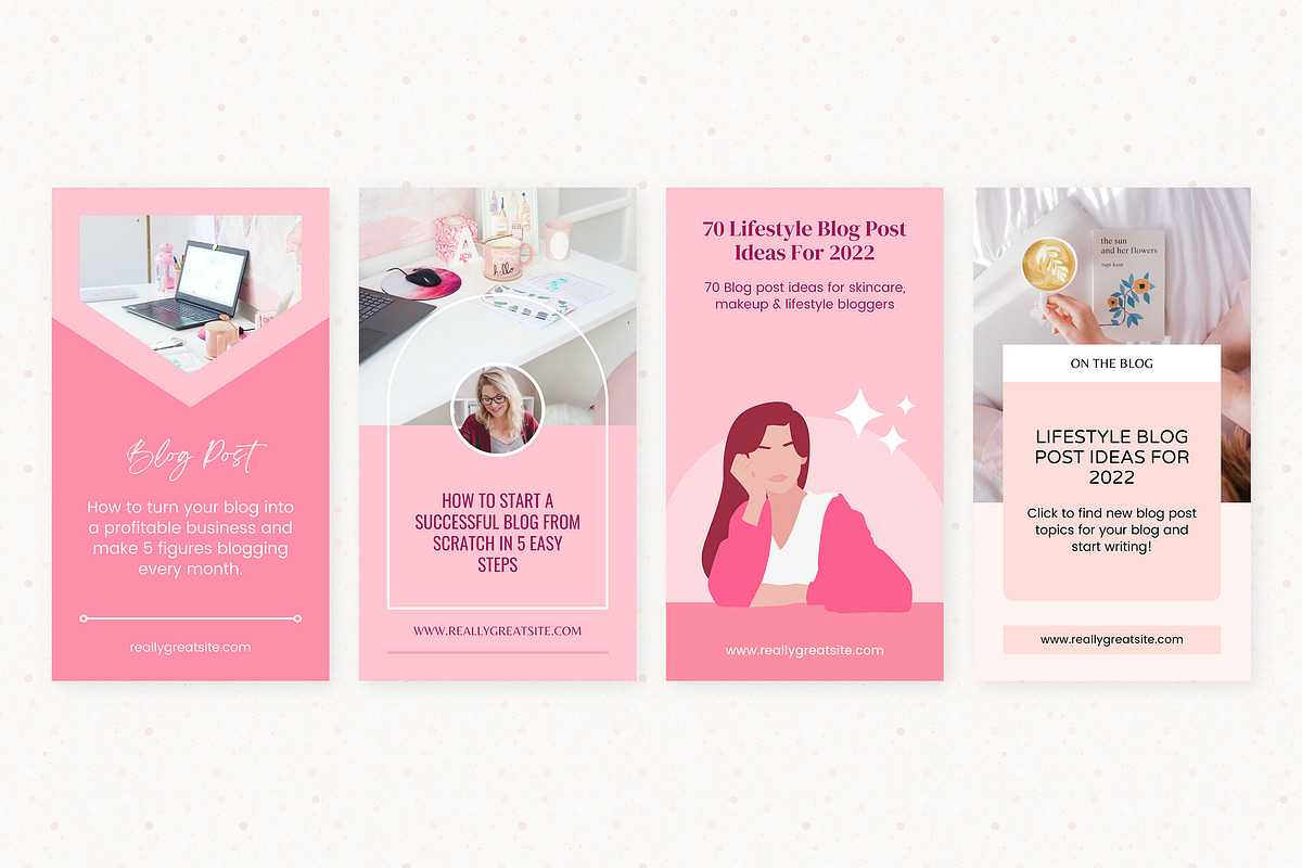 Pink Blogger Instagram Stories Canva, a Social Media Template by Crevo Studio (Photo 5 of 8)