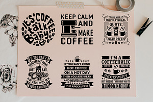 Coffee Quotes V9 SVG DXF PNG EPS